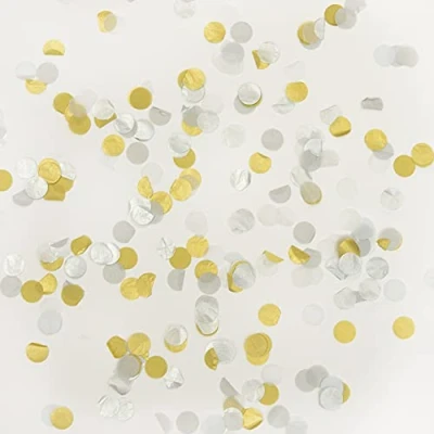 Image of Gold, Silver, White Tissue Paper Confetti Pack Christmas, New Years Eve, Birthdays, Weddings, Baby Showers, Parties