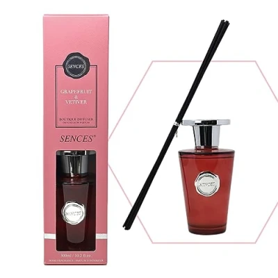 Image of Baltus Boutique Reed Diffuser with Sticks, 300ml Aromatherapy Scented Oil Set for Home Indoor Fragrance Grapefruit &amp; Vetiver