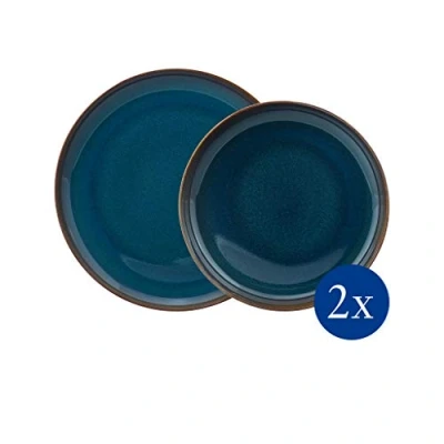 Image of Villeroy &amp; Boch Plate Set Crafted Denim Blue 4 Piece
