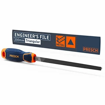 Image of Presch File Triangular 200mm Tapered for Metal and Wood Filing Angular Profiles High Quality