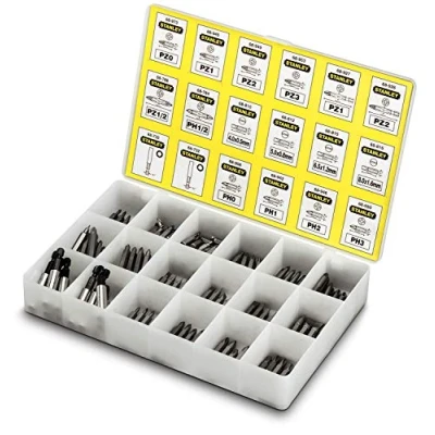 Image of Stanley Insert Bits &amp; Magnetic Bit Holders Assorted Tray, 200 Piece STA168741