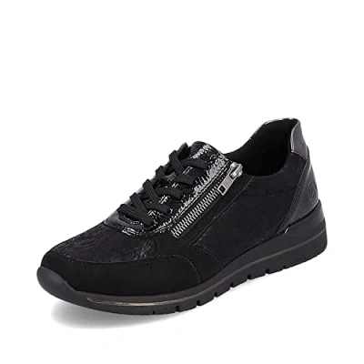 Image of Remonte Women lace up Shoes R6700, Ladies Casual Shoes,Trainer,Sneakers,Removable Insole,Laces,Sporty,Casual Shoe,Schwarz,37 EU / 4 UK