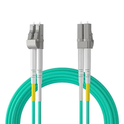Image of 10Gtek Fiber Patch Cable LC to OM3 10Gb/Gigabit Multi Mode Jumper Duplex 50/125μm LSZH Optic Cord for SFP Transceiver, Aque, 2 Meter(6.5 ft)