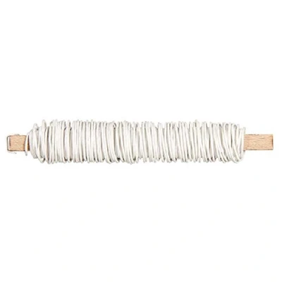 Image of Rayher 24116102 Paper covered wire, 0.55mm ø, white