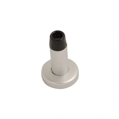 Image of Vibe Door Stop Concealed Fix 63mm Satin Anodised Aluminium, Stopper, Rubber Ring to Protect Door, Walls, and Skirting for Internal Use
