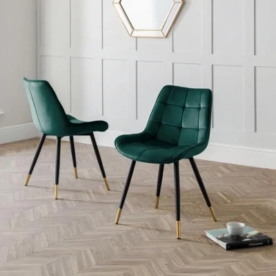 Image of Julian Bowen Set Of 2 Hadid Dining Chairs Green
