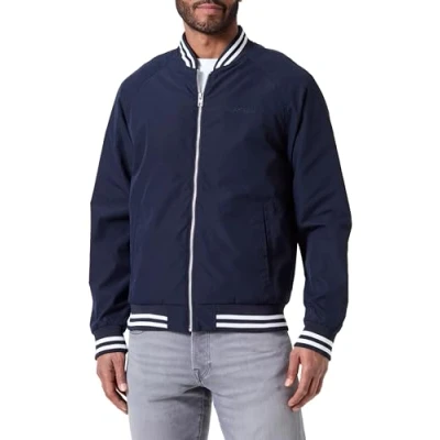 Image of JACK &amp; JONES Men&#039;s Jorlucca Bomber Jacket, Sky captain, XS