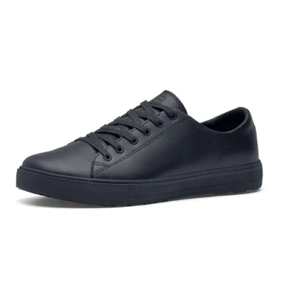 Image of Shoes for Crews Old School Low Rider IV, Women and Men with Non Slip Outsole, Water Repellent Lightweight Work Trainers Black