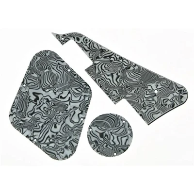 Image of KAISH Zebra Stripe LP Pickguard &amp; Rear Plate Switch Cavity Covers for Epiphone Les Paul