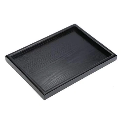 Image of Wendry Wooden Serving Tray, Rectangle Shape Solid Wood Tea/Coffee/Snack Food/Meals Tray Plate Restaurant Trays,Vintage Versatile Service Durable For Home (30 * 20 2cm)