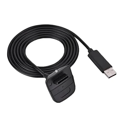 Image of USB Charging Cable, 1.5m Wireless Game Controller Fast Charger Cord for Xbox 360(Black)