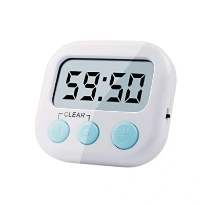 Image of Upgrade Kitchen Timer[2021 Version], Digital Timers,Magnetic Countdown Timer with Big Digits,Loud Alarm, Back Stand for Cooking, Classroom, Teachers, Kids (1AAA Battery Included,Senior White)