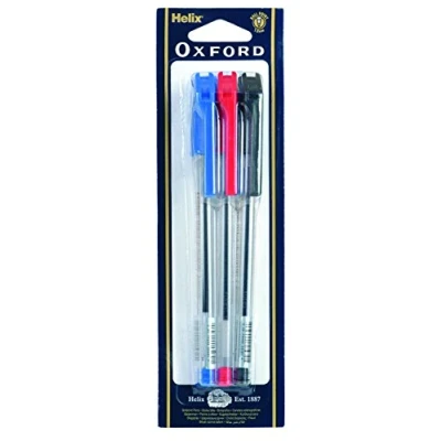 Image of Helix Oxford Ballpoint Pens (Pack of 6 in Assorted Colours)