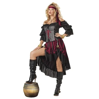 Image of California Costumes Women&#039;s Pirate Wench Adult Sized Costume, Multi, XL