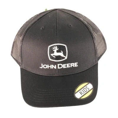 Image of John Deere Baseball Cap Trucker Hat 53083345Bk Youth Current Trademark BKWH Black, One size