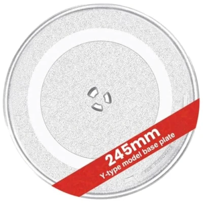 Image of ORNACH® Microwave Plate 245mm 9.6&quot; Universal Replacement Ovens Turntable Glass Plates with 3 Fixers Strong Durable Scratch Resistant