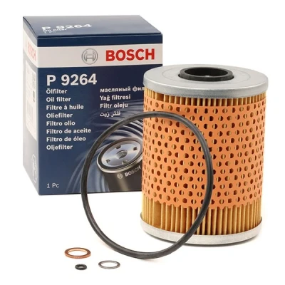 Image of 11427833242, 11427833769 Oil Filter BOSCH 1 457 429 264 with gaskets/seals Insert BMW: 3 Coupe, Z3 Convertible