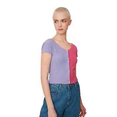 Image of Trendyol Women Young Fitted Basic V Neck Knit Blouse Multicolor