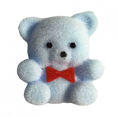Image of Melody Jane Dolls House Blue Flock Teddy Bear Miniature Toy Shop Baby Nursery Accessory 1:12