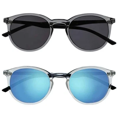Image of OPULIZE Met 2 Pack Large Mens Womens Grey Clear Black Arms Reading Sunglasses UV400 SS60 7C +0.00