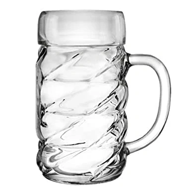 Image of Hyper Mart Classic Glass Beer Mugs Various Pub Bar Style Tankards Stein Glasses Set of 2 (Diamond Half Pint)