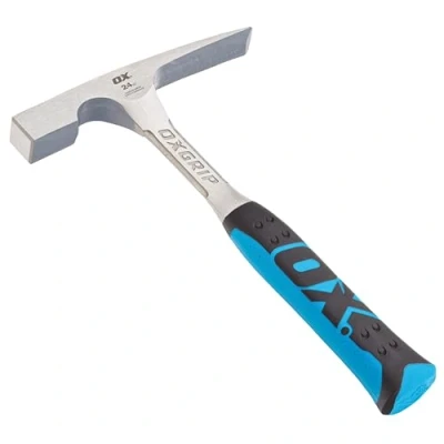 Image of OX P082424 Pro Brick Hammer 24 oz Geological with Comfortable Grip Handle Chipping Fossil Tool