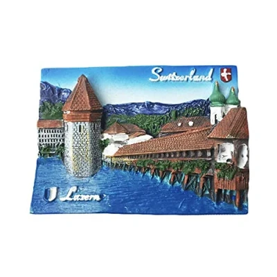 Image of 3D Lucerne Switzerland Refrigerator Fridge Magnet Tourist Souvenirs Handmade Resin Craft Magnetic Stickers Home Kitchen Decoration Travel Gift