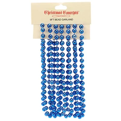 Image of Christmas Concepts® 2.7m (9ft) Bead Chain Garlands Decorations (Royal Blue)