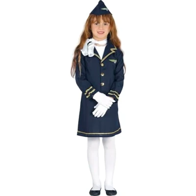 Image of FIESTAS GUIRCA Girl&#039;s Stewardess Costume Size 5 6 Years
