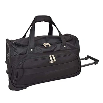 Image of Travel Duffle Bag Lightweight Wheeled Holdall Cabin Sports Weekend Darwin (Black)