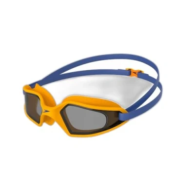 Image of Speedo Junior Hydropulse Swimming Goggle Comfortable Fit Adjustable Design Anti Fog Leak, Ultrasonic/Mango/Smoke, One Size