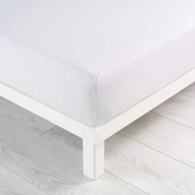 Image of Douceur d&#039;Intérieur Twin Fitted Sheets, Cotton, White, 160 x 200 cm