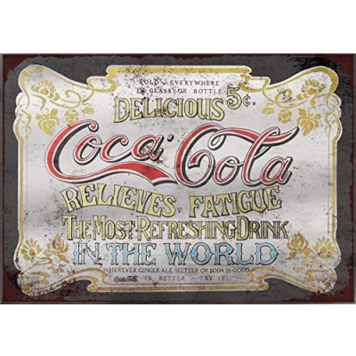 Image of Coca Cola Coke inspired Vintage Retro Man Cave Bar Pub Shed Novelty Gift Aluminium Metal Tin Wall Décor Sign