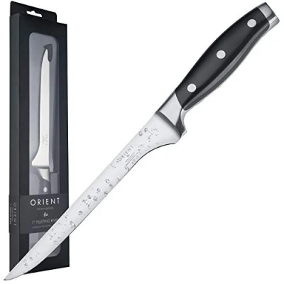 Image of 7 inch Boning and Filleting Knife German Stainless Steel for Deboning Meat &amp; Fish Gift Packaging