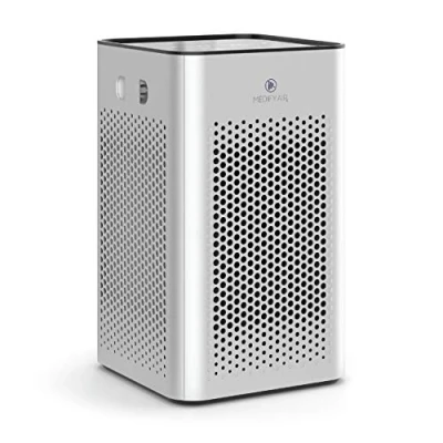 Image of Medify MA 25 Air Purifier with H13 HEPA filter a higher grade of for 500 Sq. Ft. Dual Intake Two &#039;3 in 1&#039; Filters 99.9% removal Modern Design (1 Pack, Silver)