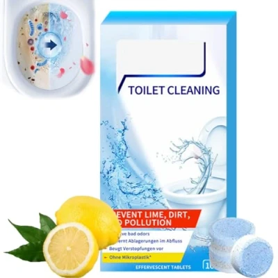 Image of Lemon Scent Toilet Bowl Cleaner Tablets, Deodorizer Breeze Scent, Cleans and Freshens (16 Pcs)