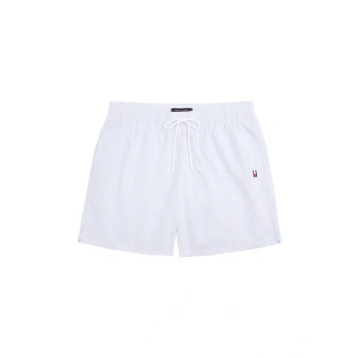 Image of Tommy Hilfiger Original Ithacasmedium Drawstring Stripe Swimming shorts, Men&#039;s, Size: Small, Ithaca white sweet blue