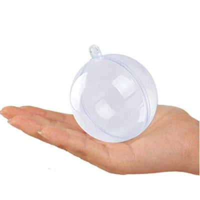 Image of Clear Baubles to Fill x30 Transparent Plastic Fillable Christmas 8cm