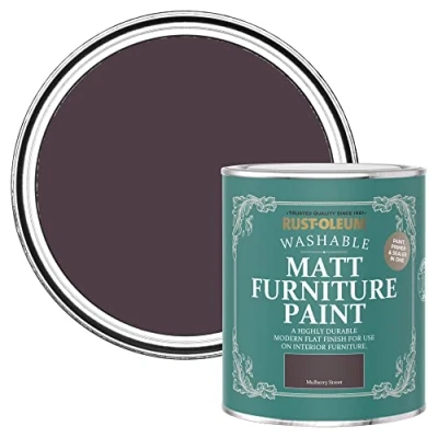 Image of Rust Oleum Dark Purple Furniture Paint in Matt Finish Mulberry Street 750ml