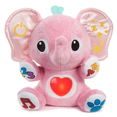 Image of Little Tikes My Buddy Lalaphant Plush Toy Grows with Baby 6 to 24 Months Fun Textures, Cuddles, and Tickles Teaches Alphabet, Counting, More Over 200 Songs, Sounds, Phrases