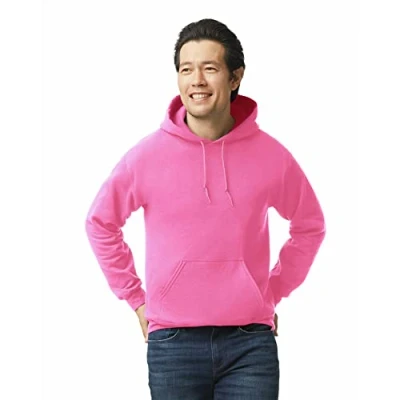 Image of Gildan Men&#039;s Fleece Hooded Sweatshirt, Style G18500 Safety Pink, S