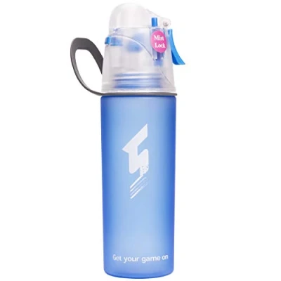 Image of Qshare Misting Drinking Water Bottle, Spray Mist Sports Bottle for Outdoor Sport Hydration and Cooling Down, FDA Approved BPA Free Cup with Unique Lock Design