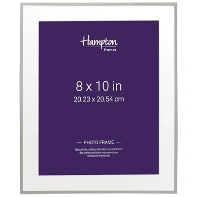 Image of Hampton Frames MAYFAIR Silver Plate Photo Picture Frame Bevel Cut Mount 8x10 (20x25cm) BSN13880