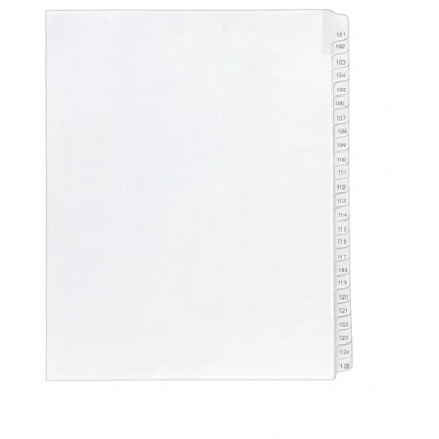 Image of Avery Collated Legal Dividers Allstate, Letter Size, Tabs 101 125, 1 Set, White (01705)