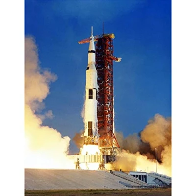 Image of Artery8 Space NASA Apollo 11 Rocket Launch Lift Off Photo Extra Large XL Wall Art Poster Print