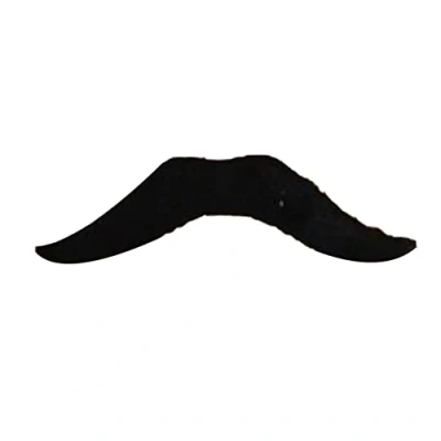 Image of 4 x Black Stick On Fake Tash Handlebar Moustache Mexican / 118 YMCA Fancy Dress Party Accessory