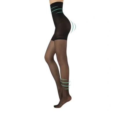 Image of CALZITALY High Waist Shaper Tights compression 8 mm/hg, Control Body &amp; Leg relaxing, Shaping pantyhose S, M, L, XL, XXL, 3XL, 4XL 20 den Black, Natural Made in Italy (4XL, BLACK)