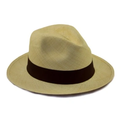 Image of Tumia LAC Panama Hat Rollable Natural with Brown Ribbon 60cm