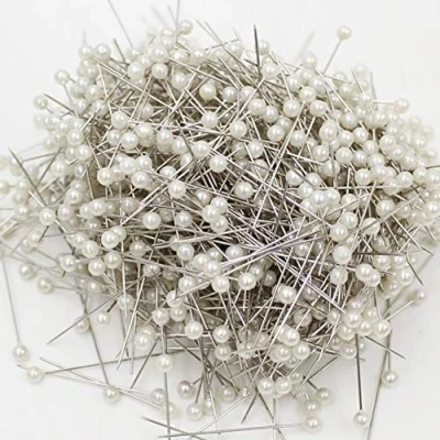 Image of Head Pins,100pc Pearl Pins,Round Jewelry Pins for Wedding,DIY Dressmaking,Craft,Sewing,Decorations,Floral Corsage Bouquet with Plastic Box