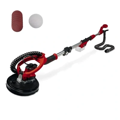 Image of Einhell Power X Change Cordless Drywall Sander With Dust Extraction 18V Long Handled Electric For Walls And Ceilings TE DW 18/225 Li Solo Pole (Battery Not Included)